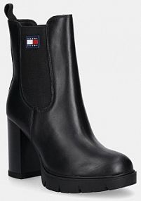 Botki na obcasie Tommy Jeans  czarne EN0EN02831