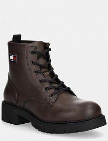 Botki Tommy Jeans  brązowe damskie EN0EN02824