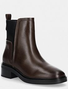 Botki na obcasie Tommy Hilfiger  brązowe FW0FW08978