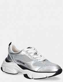 Sneakersy Love Moschino  srebrne damskie JA15246G1NIQE