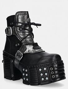 Botki na obcasie New Rock  czarne M.TM004.C3