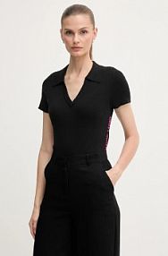 Koszulka polo DKNY  czarna damska DJ4R0188