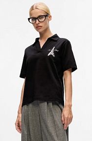 Koszulka polo Karl Lagerfeld  czarna damska A4W17088