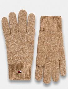 Rękawiczki Tommy Hilfiger  beżowe damskie AW0AW17797