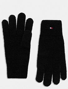 Rękawiczki Tommy Hilfiger  czarne damskie AW0AW17797