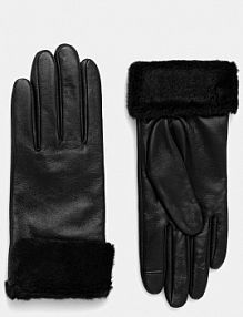 Rękawiczki skórzane Boss  czarne 50548885