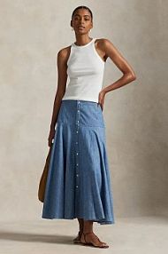 Spódnica maxi Polo Ralph Lauren  niebieska 211A87465