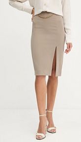 Spódnica midi Marciano Guess  beżowa 5YGD07.7357A