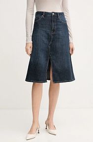 Spódnica midi Tommy Hilfiger  granatowa WW0WW46776