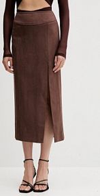 Spódnica midi bardot  brązowa 58855SB5