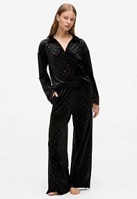 Spodnie dresowe Karl Lagerfeld  czarne damskie A4W44008