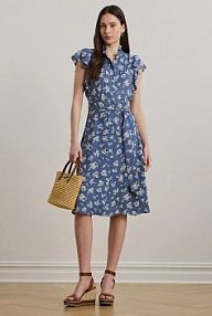 Sukienka midi Lauren Ralph Lauren  niebieska 200970726