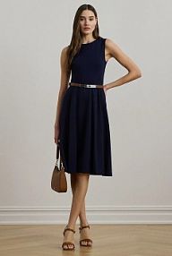 Sukienka midi Lauren Ralph Lauren  granatowa 200973402