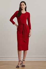 Sukienka midi Lauren Ralph Lauren  czerwona 200973598