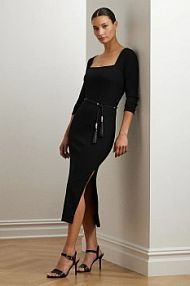 Sukienka midi Lauren Ralph Lauren  czarna 200978539