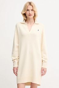 Sukienka mini Polo Ralph Lauren  beżowa 211A91143