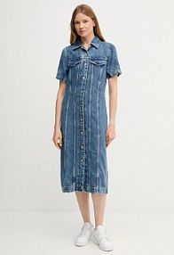 Sukienka midi Tommy Hilfiger  niebieska WW0WW46638