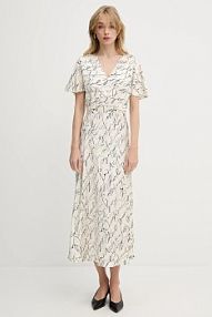 Sukienka maxi Karl Lagerfeld  beżowa A3W13029