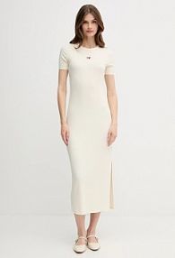 Sukienka maxi Calvin Klein Jeans  beżowa LV044C902G