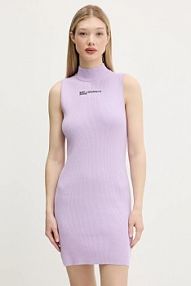 Sukienka mini Karl Lagerfeld Jeans  fioletowa A3W13010