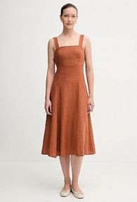 Sukienka midi United Colors of Benetton  pomarańczowa 4AGHDV0AG