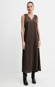 Sukienka maxi Weekend Max Mara  brązowa 2525226011600