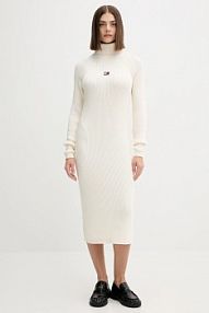 Sukienka midi Tommy Jeans  beżowa DW0DW22167