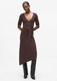 Sukienka midi Karl Lagerfeld  brązowa A4W13026