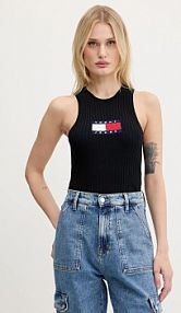 Top Tommy Jeans  czarny damski DW0DW20975