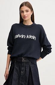 Sweter Calvin Klein Jeans  granatowy damski LV047C311G