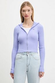 Kardigan Tommy Jeans  fioletowy DW0DW21673