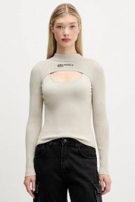 Sweter Karl Lagerfeld Jeans  beżowy damski A4W18013