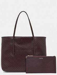 Torebka shopperka Calvin Klein  brązowa LV04F3267G