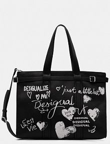 Torebka shopperka Desigual  czarna 25WAXPA5