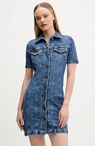 Sukienka mini Guess Jeans  niebieska W5YK55.D5R11