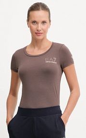 T-shirt EA7 Emporio Armani  brązowy damski TJDQZ.8NTT65