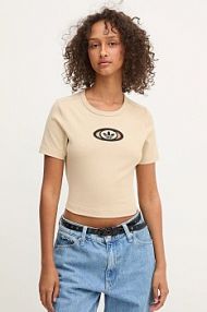 T-shirt adidas Originals  beżowy damski KC8803