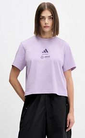 T-shirt Adidas  fioletowy damski JX8816