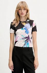 T-shirt Desigual  czarny damski 25WWTK52