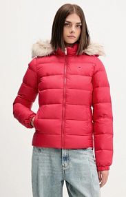 Kurtka puchowa Tommy Jeans  różowa damska DW0DW18312