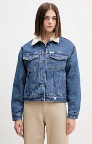 Kurtka jeansowe Guess Jeans  niebieska damska W4BN64.D5CC3