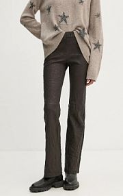 Spodnie skórzane Zadig&Voltaire  brązowa RWPA00073