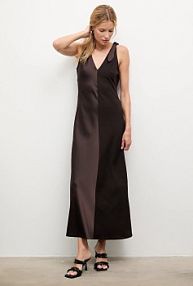 Sukienka maxi Answear.LAB  brązowa EX.58122-25Y.