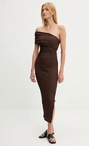 Sukienka maxi Answear.LAB  brązowa vd1862.fjk