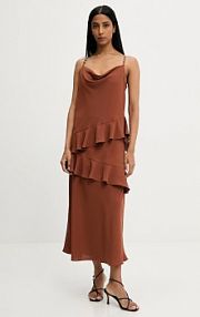 Sukienka midi Answear.LAB  brązowa 25SY2112.tos