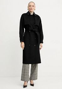 Płaszcz Silvian Heach  czarny damski GPA25162CP