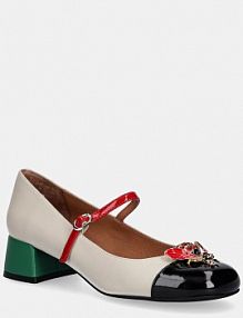 Sandały na obcasie Jeffrey Campbell  beżowe U88.05A