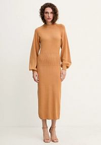 Sukienka maxi Silvian Heach  brązowa GPA25257VE