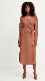 Sukienka midi Silvian Heach  brązowa GPA25415VE