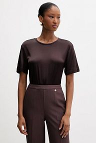 T-shirt Silvian Heach  brązowy damski GPA25530BL